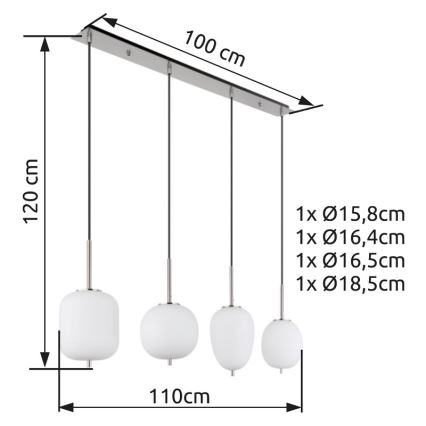 Globo - Żyrandol na lince 4xE14/40W/230V biały