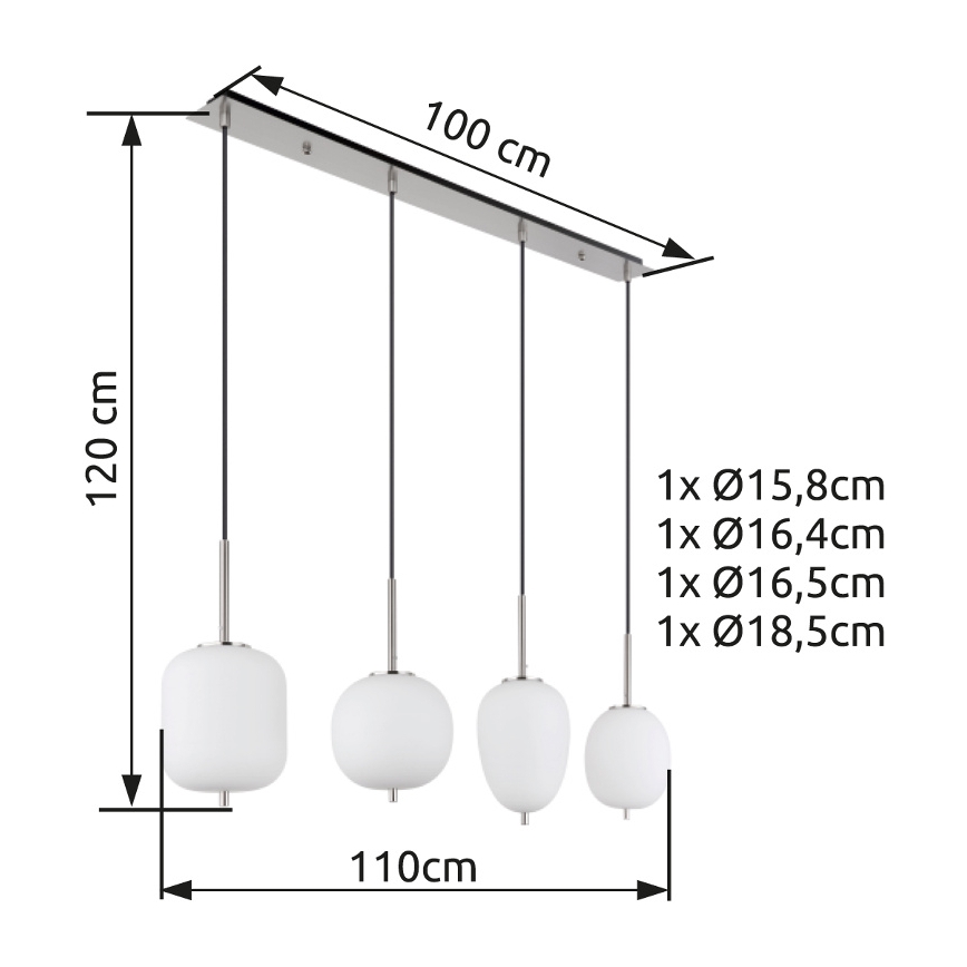 Globo - Żyrandol na lince 4xE14/40W/230V biały