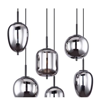 Globo - Lampa wisząca na linkę 6xE14/40W/230V czarna