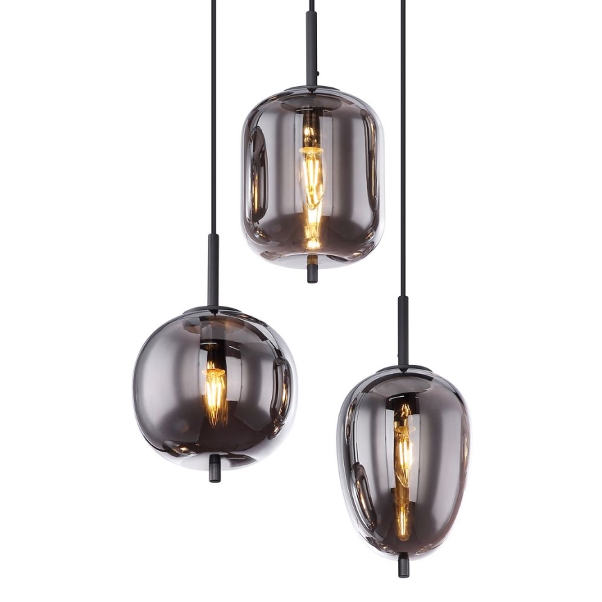 Globo - Lampa wisząca na linkę 6xE14/40W/230V czarna