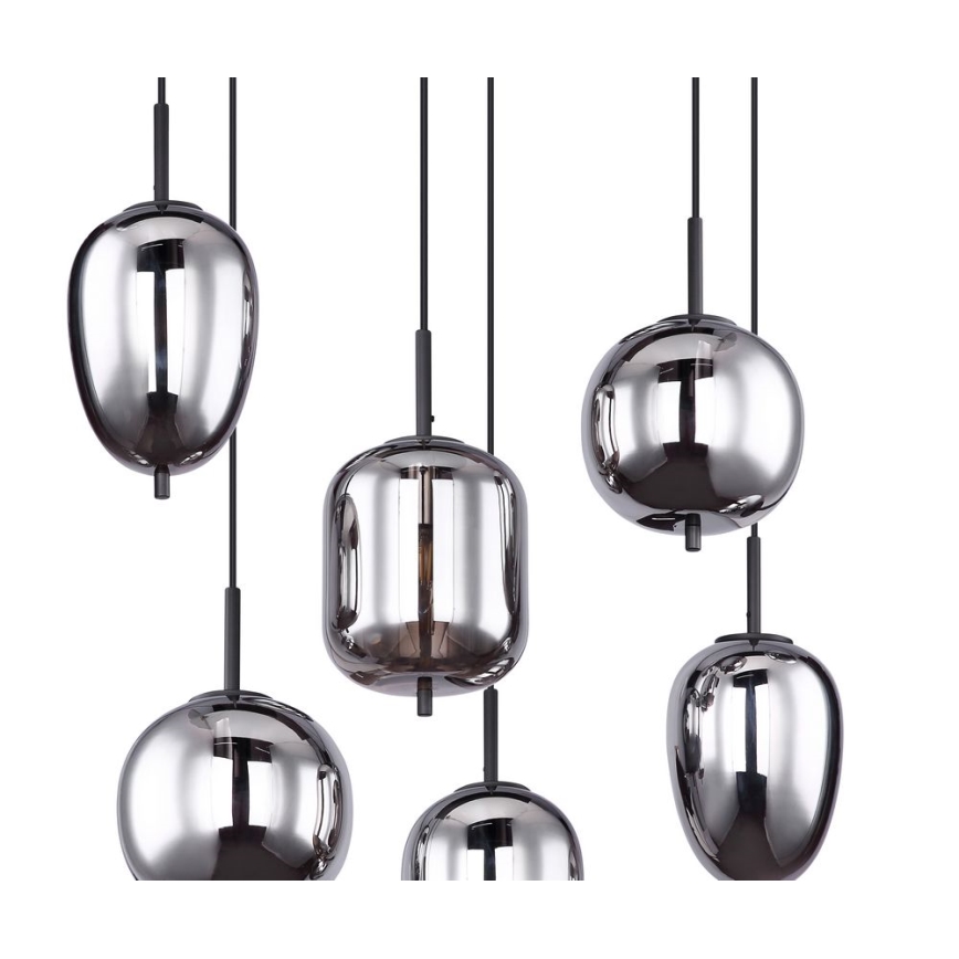 Globo - Żyrandol na lince 6xE14/40W/230V czarny