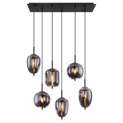 Globo - Żyrandol na lince 6xE14/40W/230V czarny