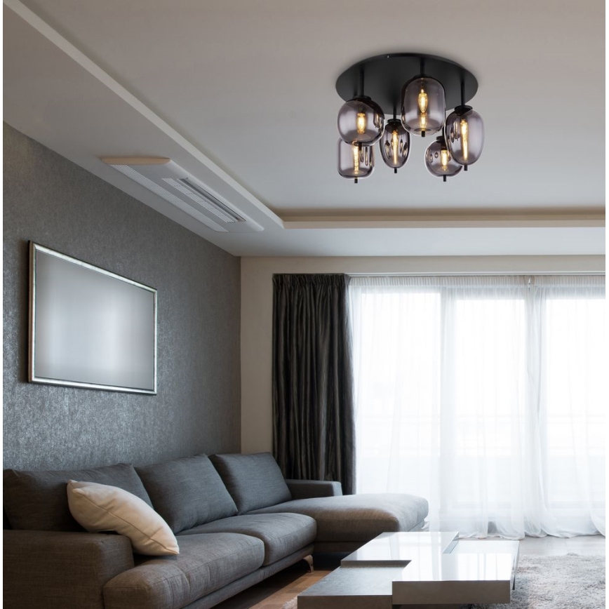 Globo - Plafon 6xE14/40W/230V czarny