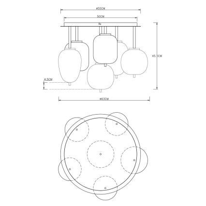 Globo - Żyrandol natynkowy 6xE14/40W/230V czarny