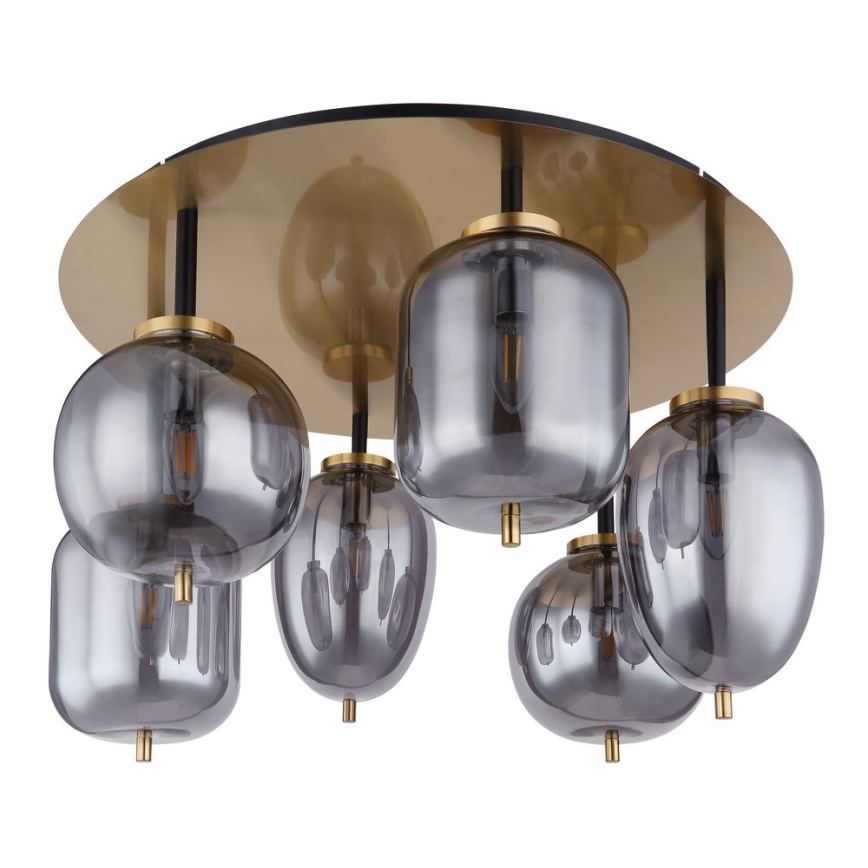 Globo - Żyrandol natynkowy 6xE14/40W/230V mosiądz