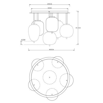 Globo - Żyrandol natynkowy 6xE14/40W/230V mosiądz