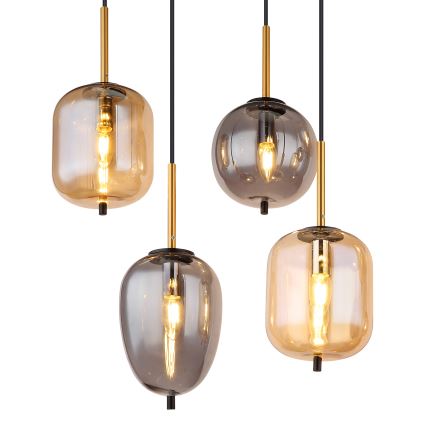 Globo - Żyrandol na lince 8xE14/40W/230V mosiądz