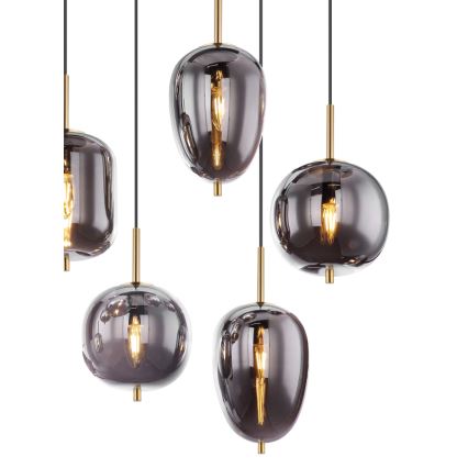 Globo - Żyrandol na lince 8xE14/40W/230V dymny