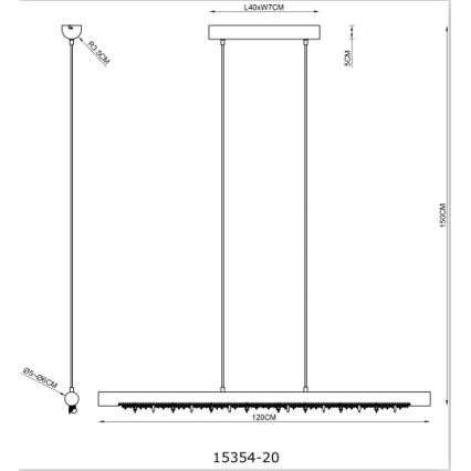 Globo 15354-20 - LED ściemnialna lampa wisząca na linku FELICITAS LED/25W/230V beżowa