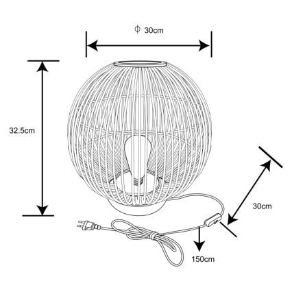 Globo - Lampa stołowa 1xE27/60W230V bambus