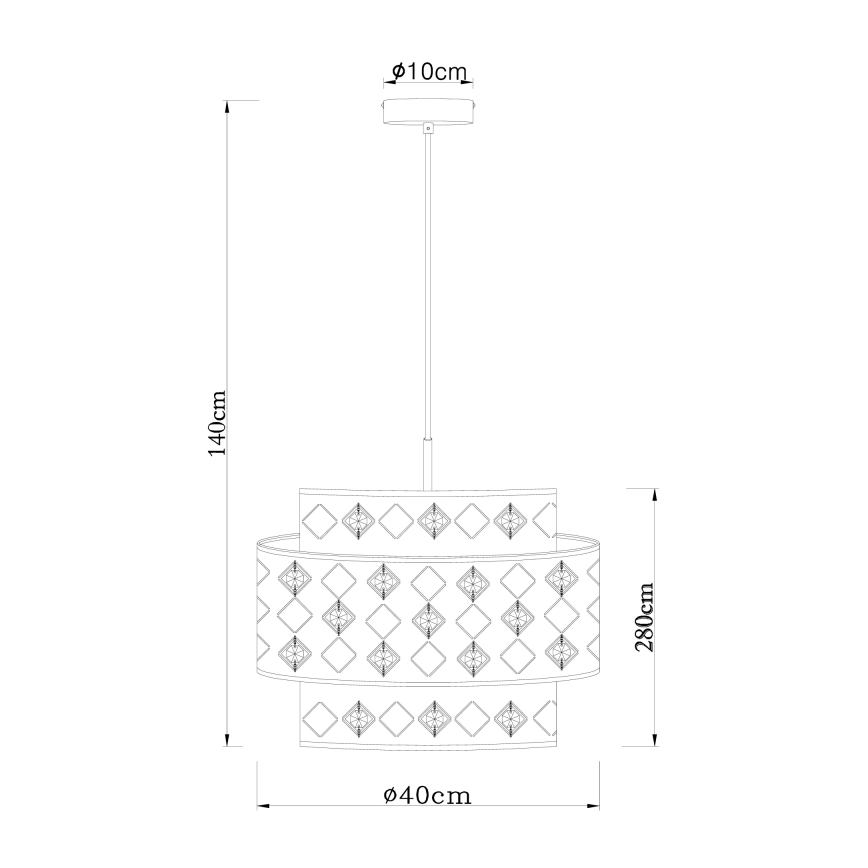 Globo 15448H1 - Żyrandol na lince ABBEY 1xE27/60W/230V