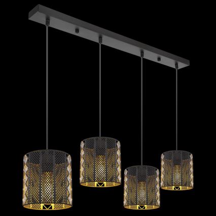 Globo - Lampa wisząca na linkach 4xE27/60W/230V złoto/czarny