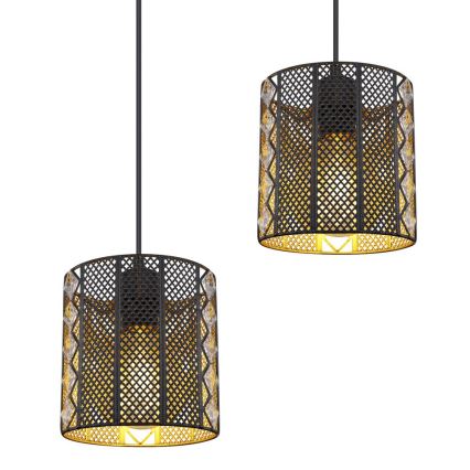Globo - Lampa wisząca na linkach 4xE27/60W/230V złoto/czarny
