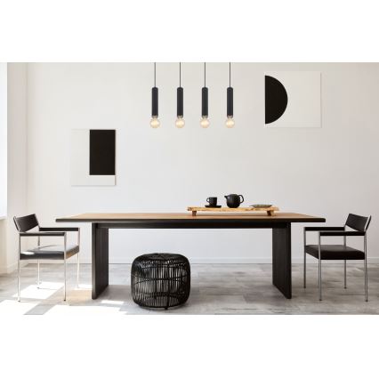 Globo - Lampa wisząca na linkach 4xE27/60W/230V czarne drewno