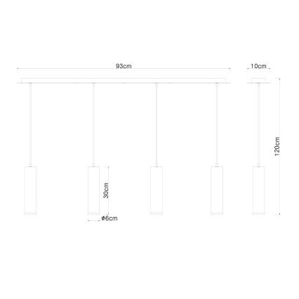 Globo - Lusr na lanku 4xE27/60W/230V czarne drewno