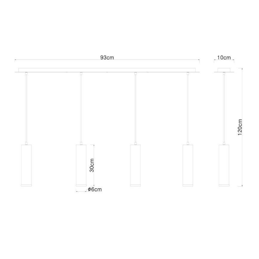 Globo - Lusr na lanku 4xE27/60W/230V czarne drewno