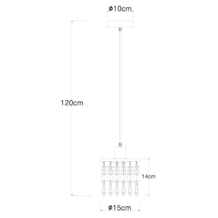 Globo 15533H - Żyrandol na lince COMMA 1xE27/40W/230V
