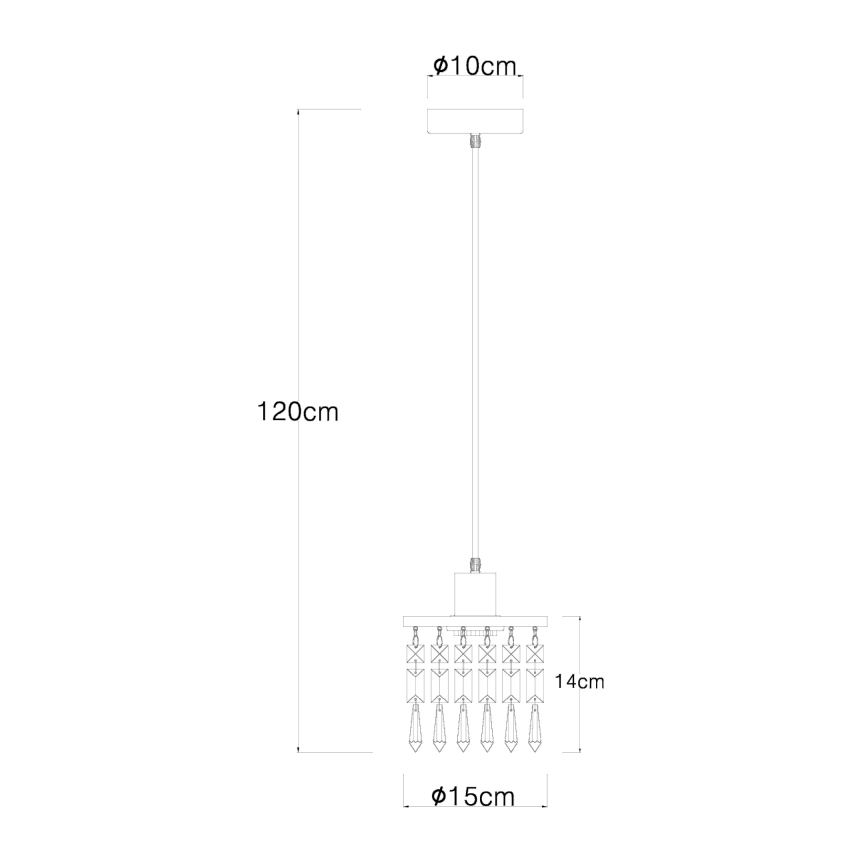 Globo 15533H - Żyrandol na lince COMMA 1xE27/40W/230V