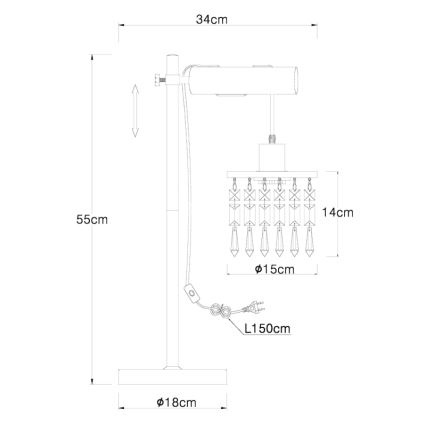 Globo - Lampa stołowa 1xE27/40W/230V