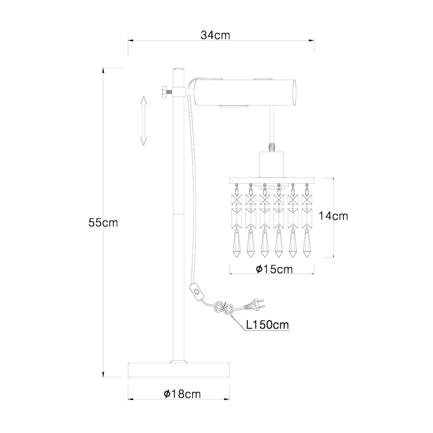 Globo - Lampa stołowa 1xE27/40W/230V