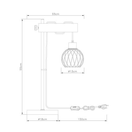 Globo - Lampa stołowa 1xE27/15W/230V