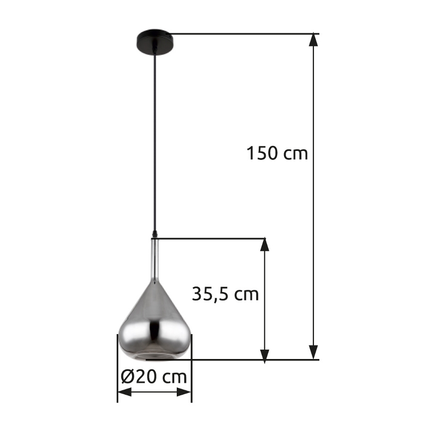 Globo - Żyrandol na lince 1xE27/60W/230V śr. 20 cm czarne