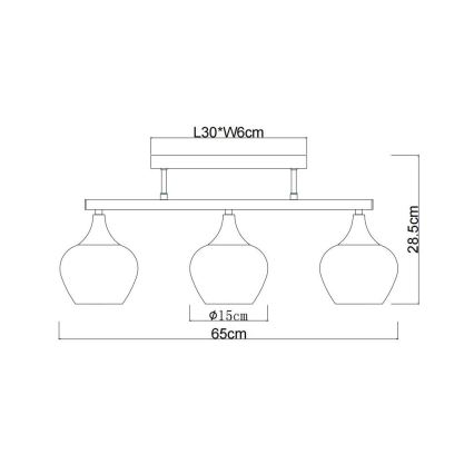 Globo - Żyrandol natynkowy 3xE27/40W/230V czarne