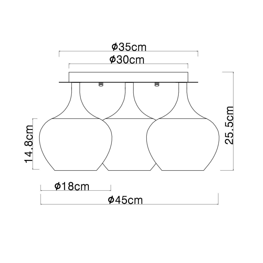 Globo - Żyrandol natynkowy 3xE27/40W/230V śr. 45 cm miedź