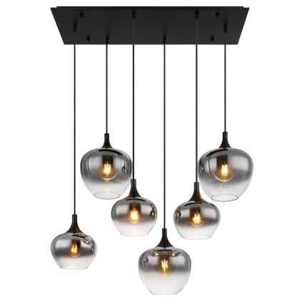 Globo - Żyrandol na lince 6xE27/40W/230V czarne