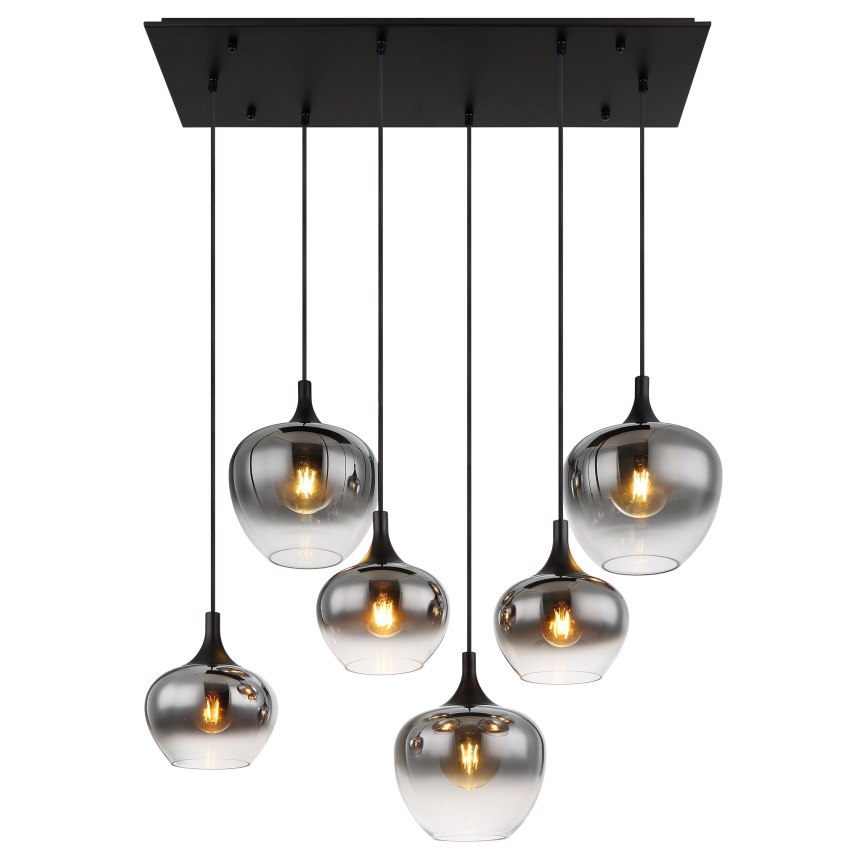 Globo - Żyrandol na lince 6xE27/40W/230V czarne