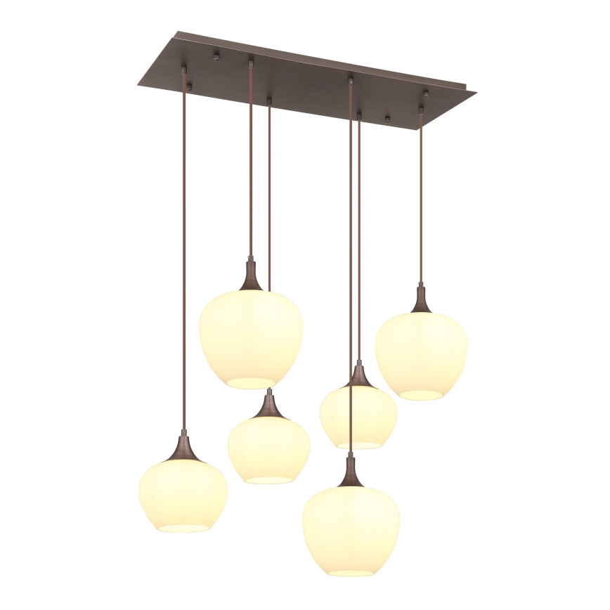 Globo - Żyrandol na lince 6xE27/40W/230V biały