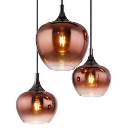 Globo - Żyrandol na lince 6xE27/40W/230V brązowy/dymny