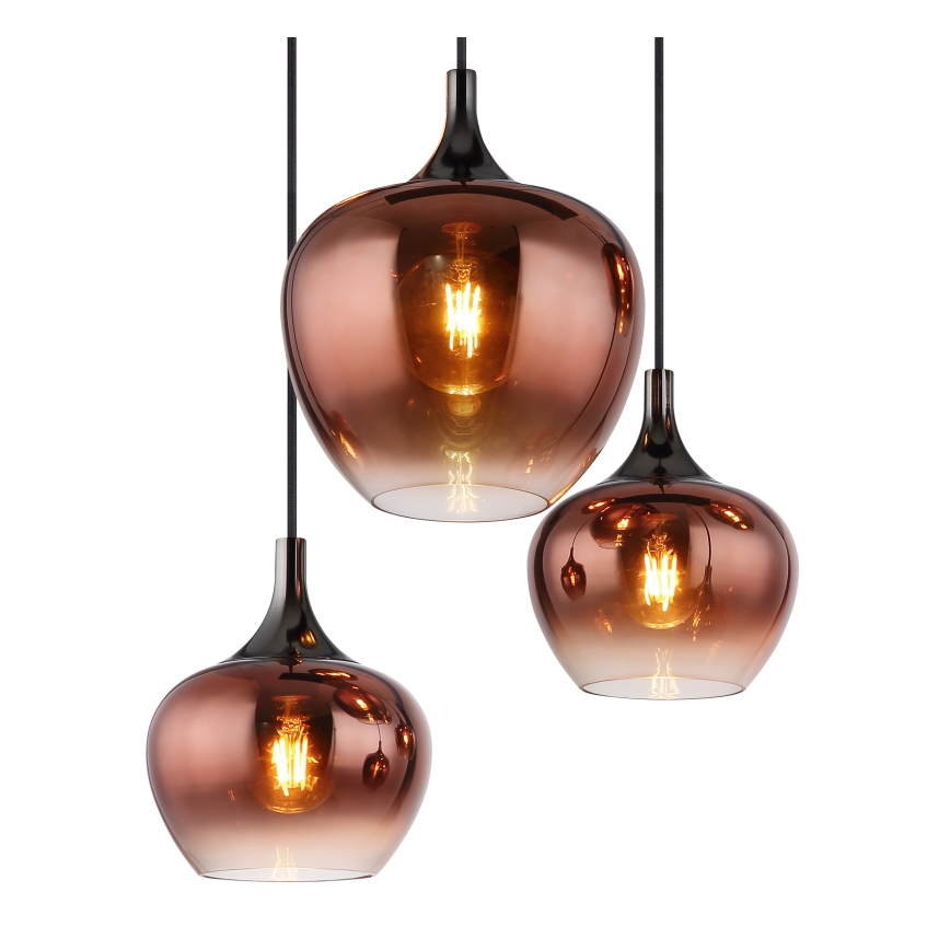 Globo - Żyrandol na lince 6xE27/40W/230V brązowy/dymny