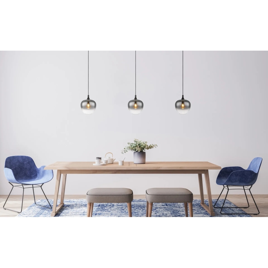 Globo - Żyrandol na lince 1xE27/40W/230V śr. 24 cm czarny
