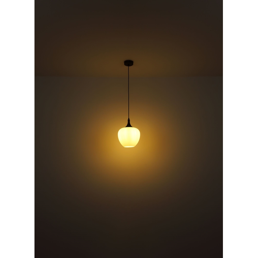 Globo - Żyrandol na lince 1xE27/60W/230V śr. 29 cm biały/brązowy
