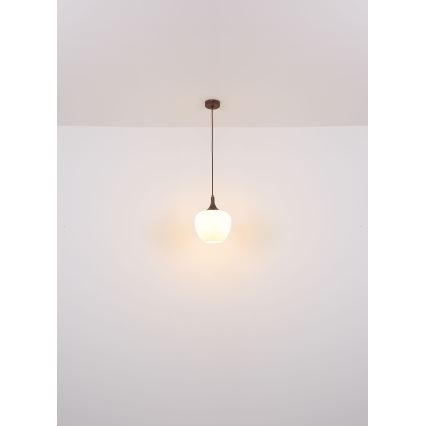 Globo - Żyrandol na lince 1xE27/60W/230V śr. 29 cm biały/brązowy