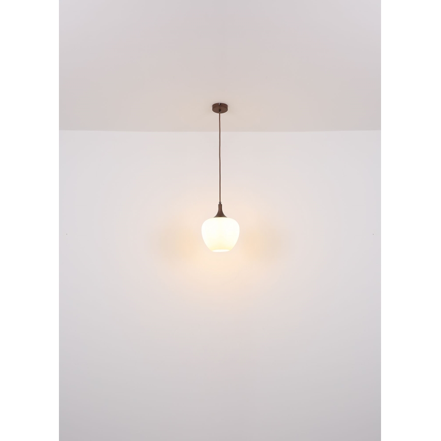 Globo - Żyrandol na lince 1xE27/60W/230V śr. 29 cm biały/brązowy