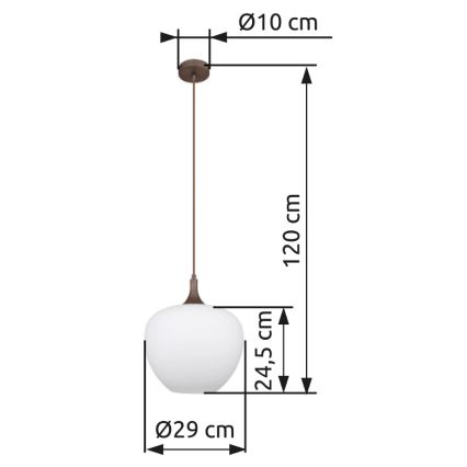 Globo - Żyrandol na lince 1xE27/60W/230V śr. 29 cm biały/brązowy