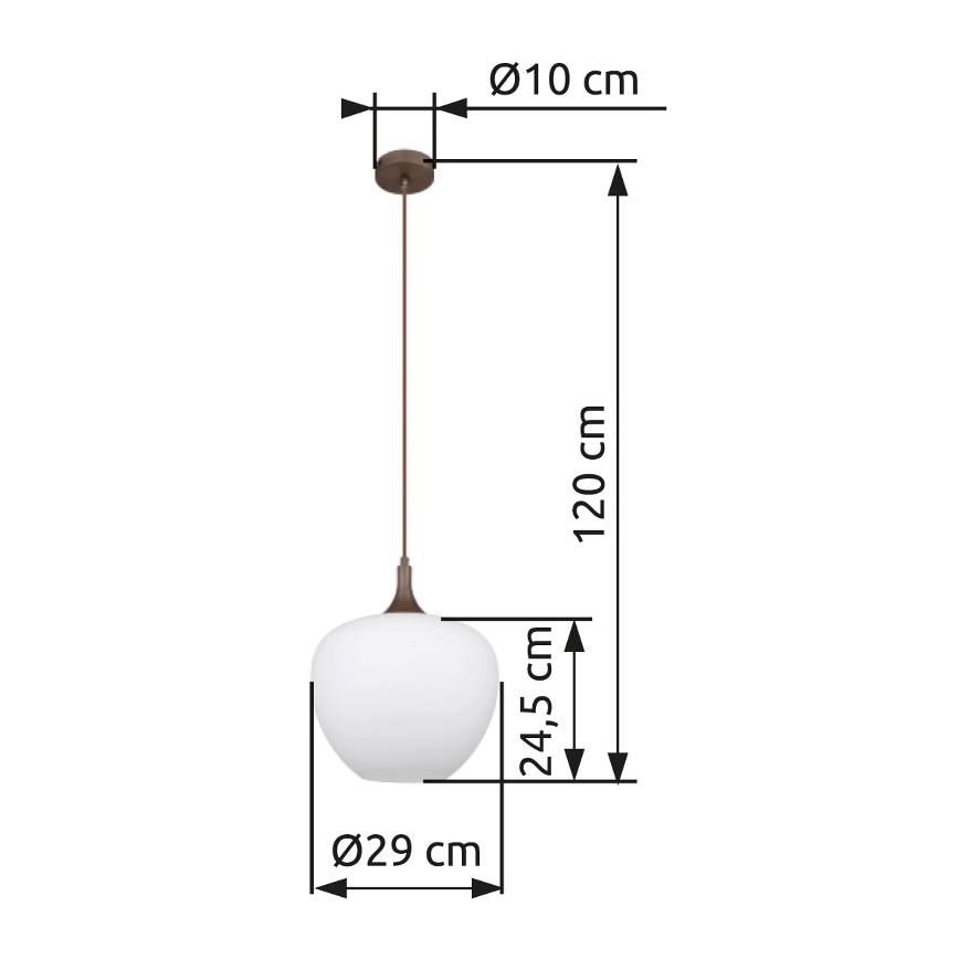 Globo - Żyrandol na lince 1xE27/60W/230V śr. 29 cm biały/brązowy