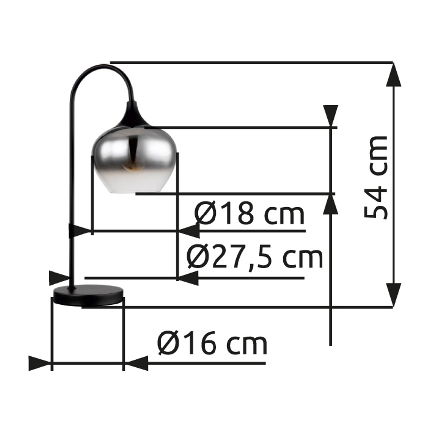 Globo - Lampa stołowa 1xE27/40W/230V czarna