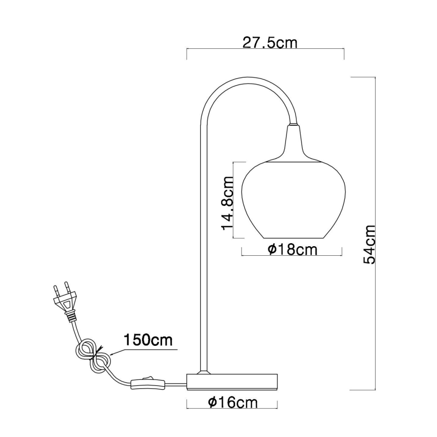 Globo - Lampa stołowa 1xE27/40W/230V miedź