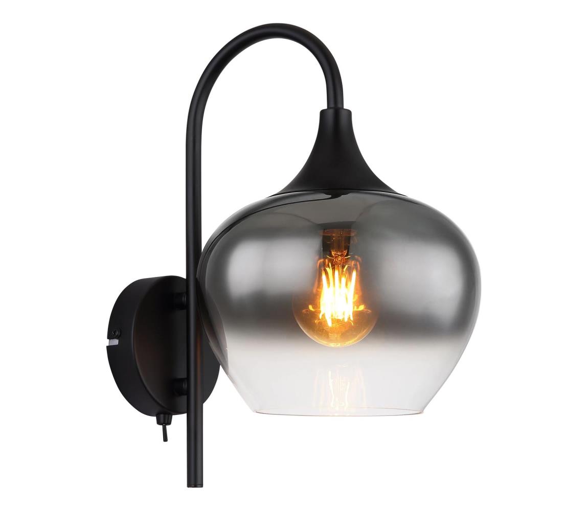 Globo 15548W - Kinkiet MAXY 1xE27/40W/230V czarny