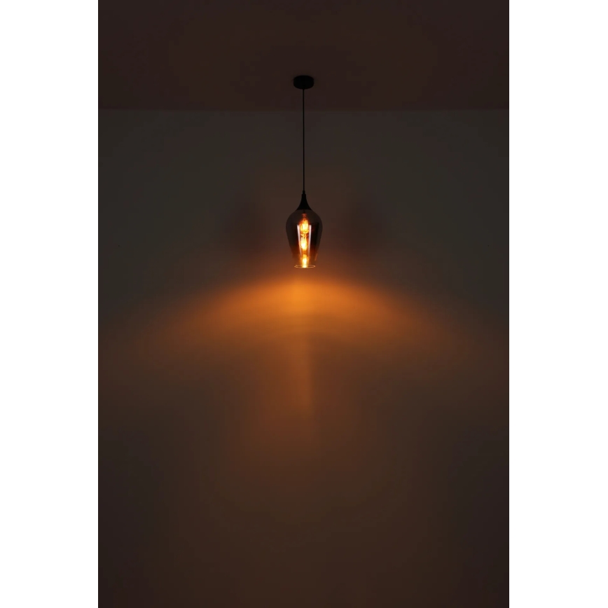 Globo - Żyrandol na lince 1xE27/60W/230V śr. 18 cm czarny