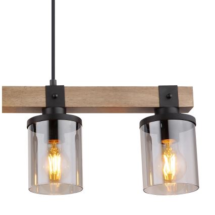 Globo - Żyrandol na lince 4xE27/60W/230V dąb