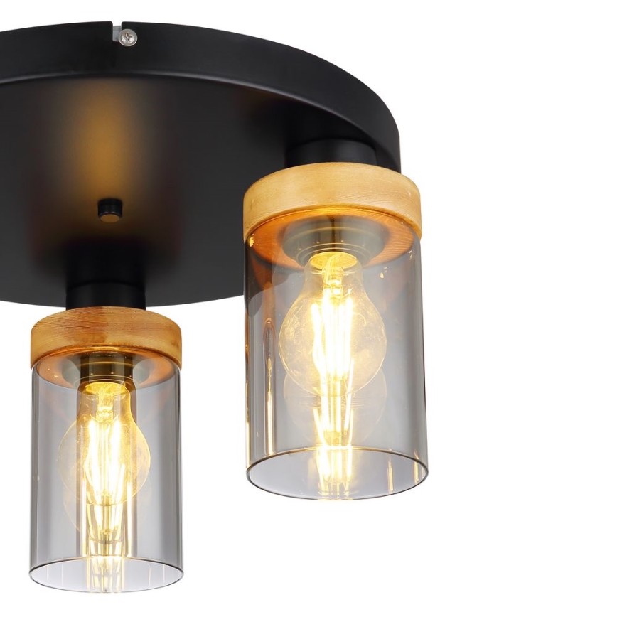 Globo - Lampa sufitowa natynkowa 3xE27/40W/230V metal/drewno