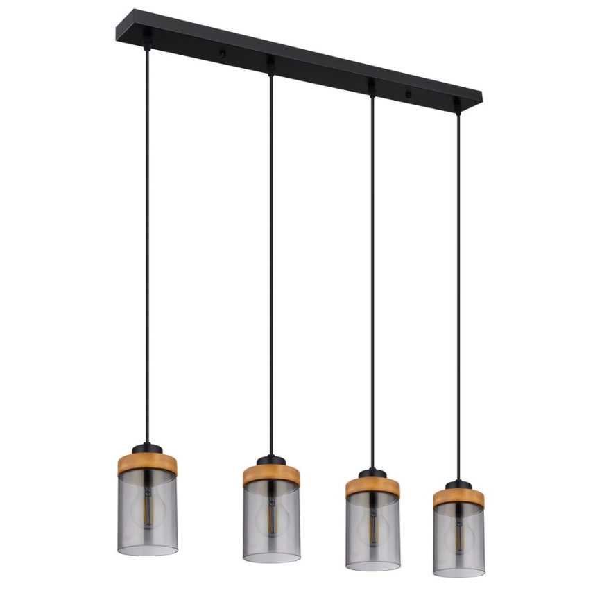 Globo - Żyrandol na lince 4xE27/40W/230V metal/drewno