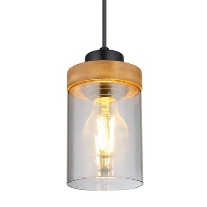 Globo - Żyrandol na lince 1xE27/40W/230V metal/drewno