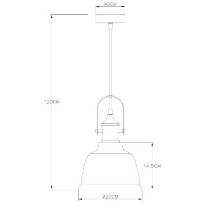 Globo - Żyrandol na lince 1xE27/60W/230V śr. 20 cm