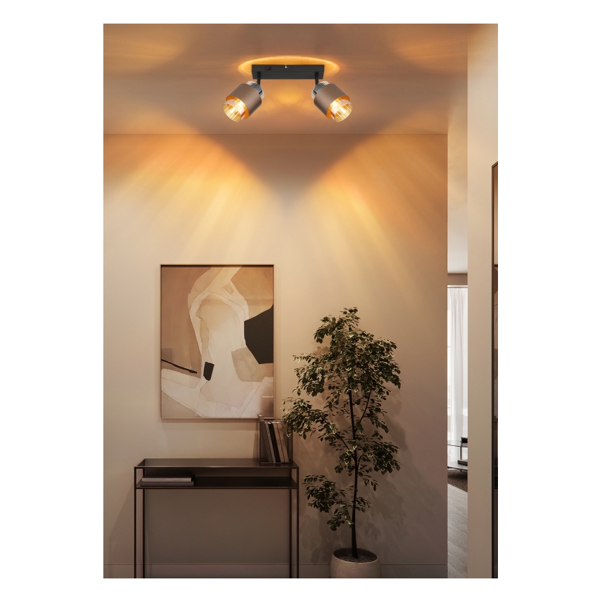 Globo - Lampa punktowa 2xE27/40W/230V czarna/brązowa