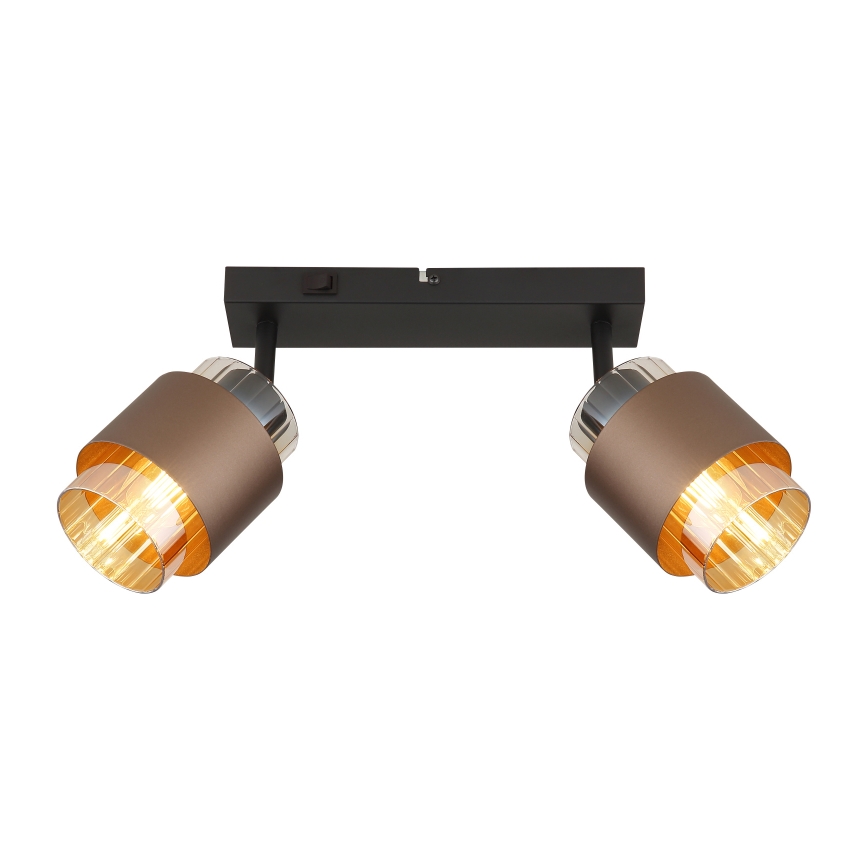 Globo - Lampa punktowa 2xE27/40W/230V czarna/brązowa